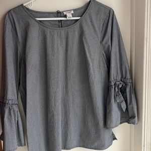 J.Crew black & white gingham blouse